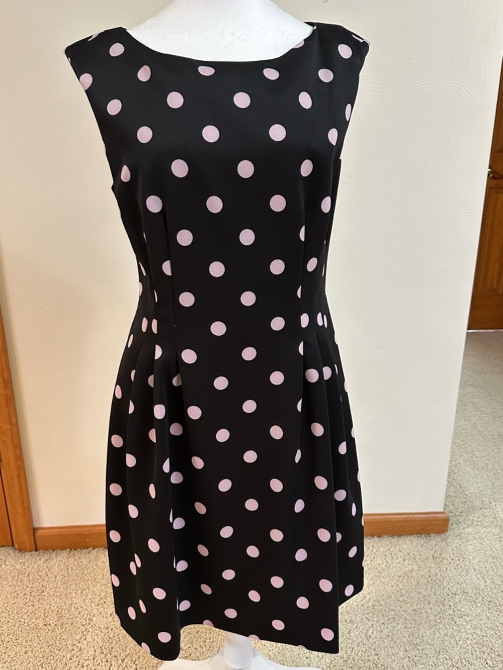 Vince Camuto Black Dress with Pink Polka Dots